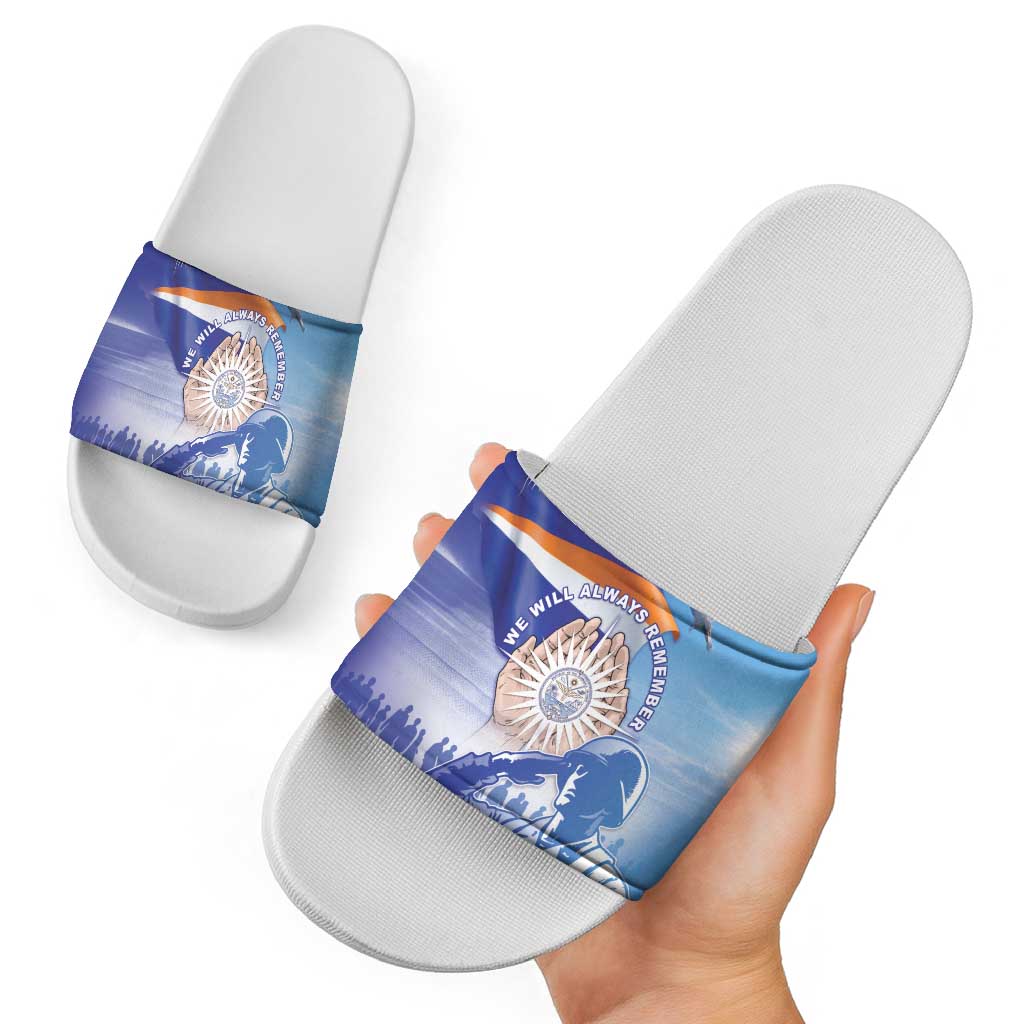 Marshall Islands Remembrance Day Slide Sandals We Will Always Remember LT05 - Polynesian Pride