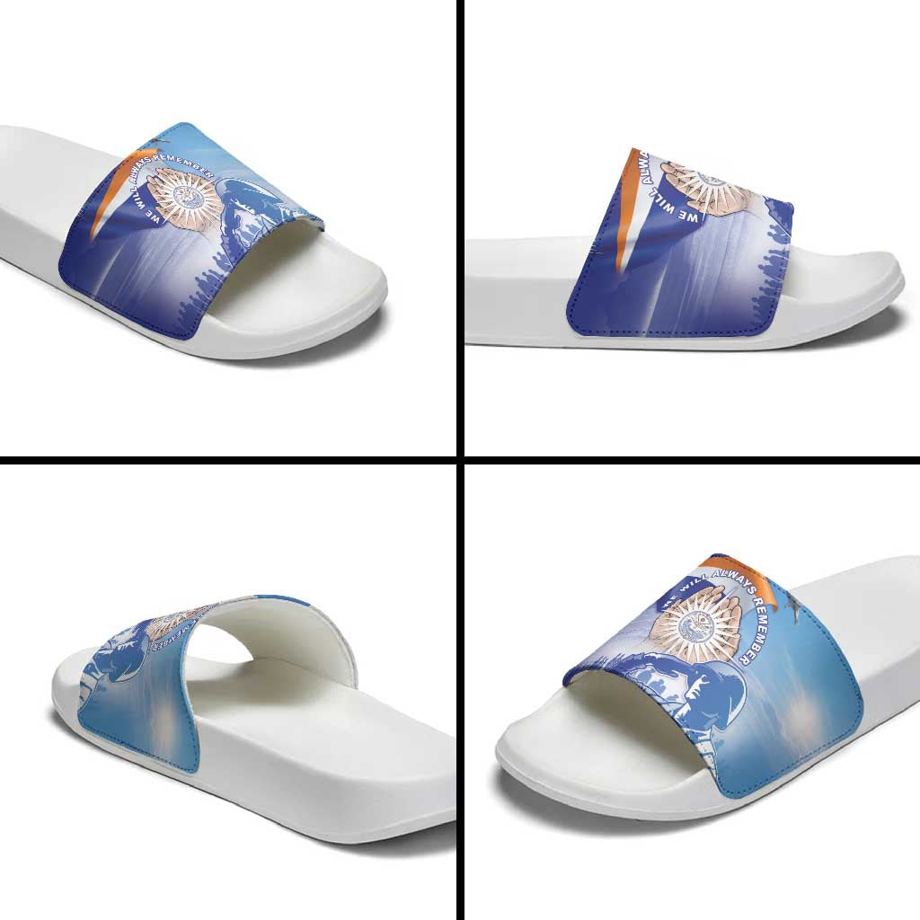 Marshall Islands Remembrance Day Slide Sandals We Will Always Remember LT05 - Polynesian Pride