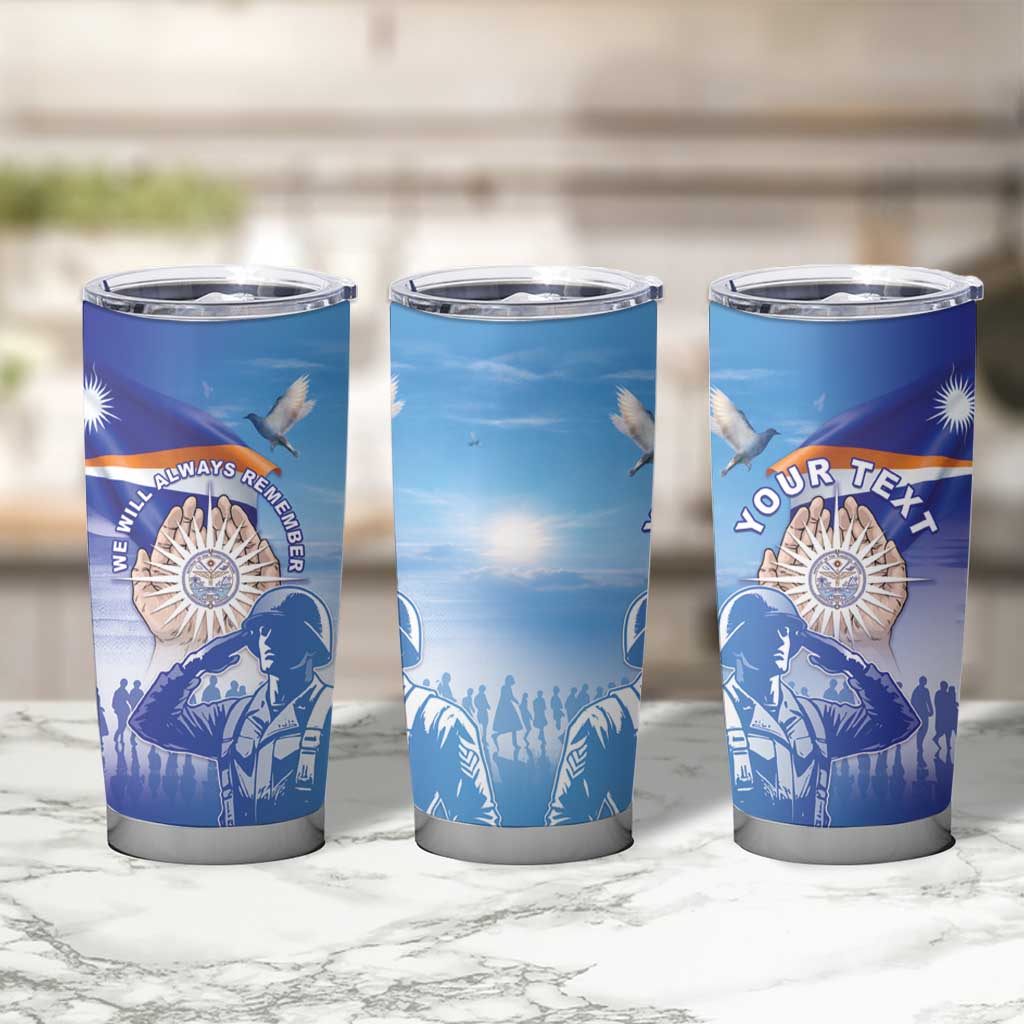 Personalised Marshall Islands Remembrance Day Tumbler Cup We Will Always Remember LT05 - Polynesian Pride