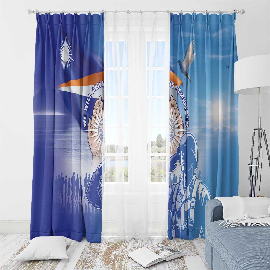 Marshall Islands Remembrance Day Window Curtain We Will Always Remember LT05 - Polynesian Pride