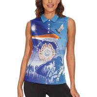 Personalised Marshall Islands Remembrance Day Women Sleeveless Polo Shirt We Will Always Remember LT05 - Polynesian Pride