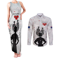 New Zealand ANZAC Day Couples Matching Tank Maxi Dress and Long Sleeve Button Shirt For The Nurse Lest We Forget LT05 White - Polynesian Pride