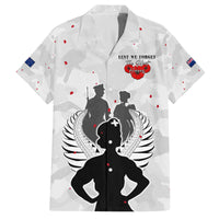 New Zealand ANZAC Day Family Matching Tank Maxi Dress and Hawaiian Shirt For The Nurse Lest We Forget LT05 Dad's Shirt - Short Sleeve White - Polynesian Pride