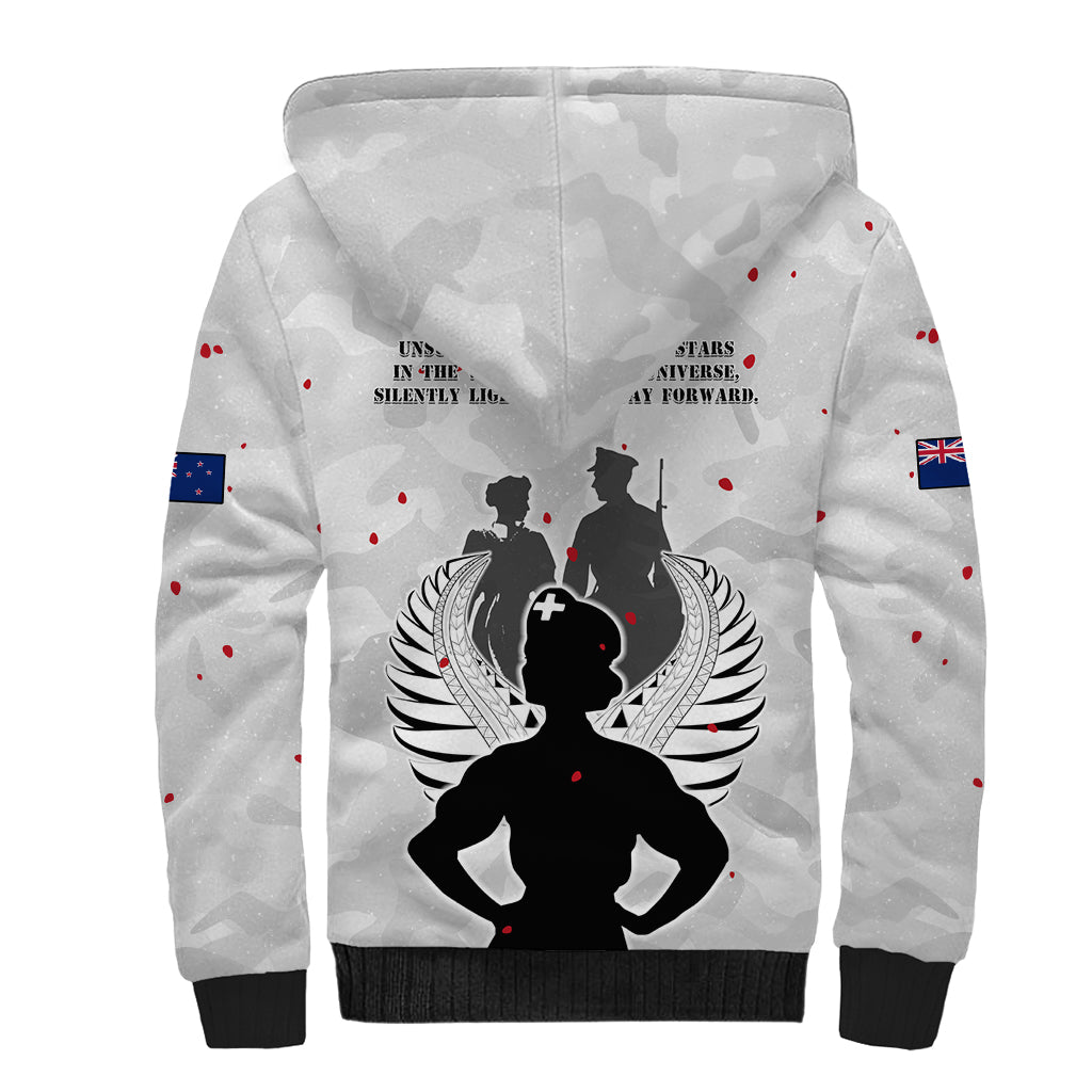 New Zealand ANZAC Day Sherpa Hoodie For The Nurse Lest We Forget LT05 - Polynesian Pride