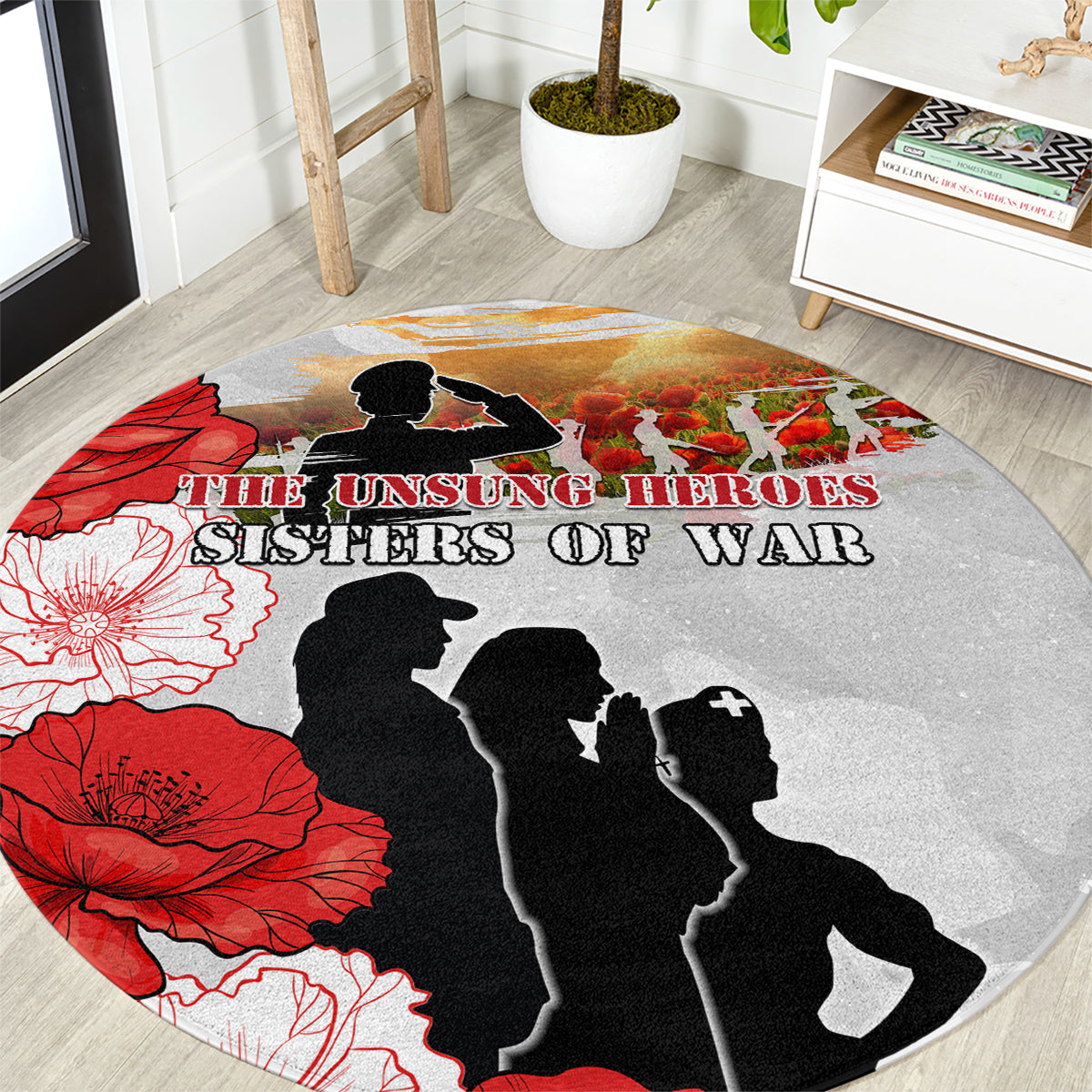 New Zealand ANZAC Day Round Carpet The Unsung Heroes Sisters of War