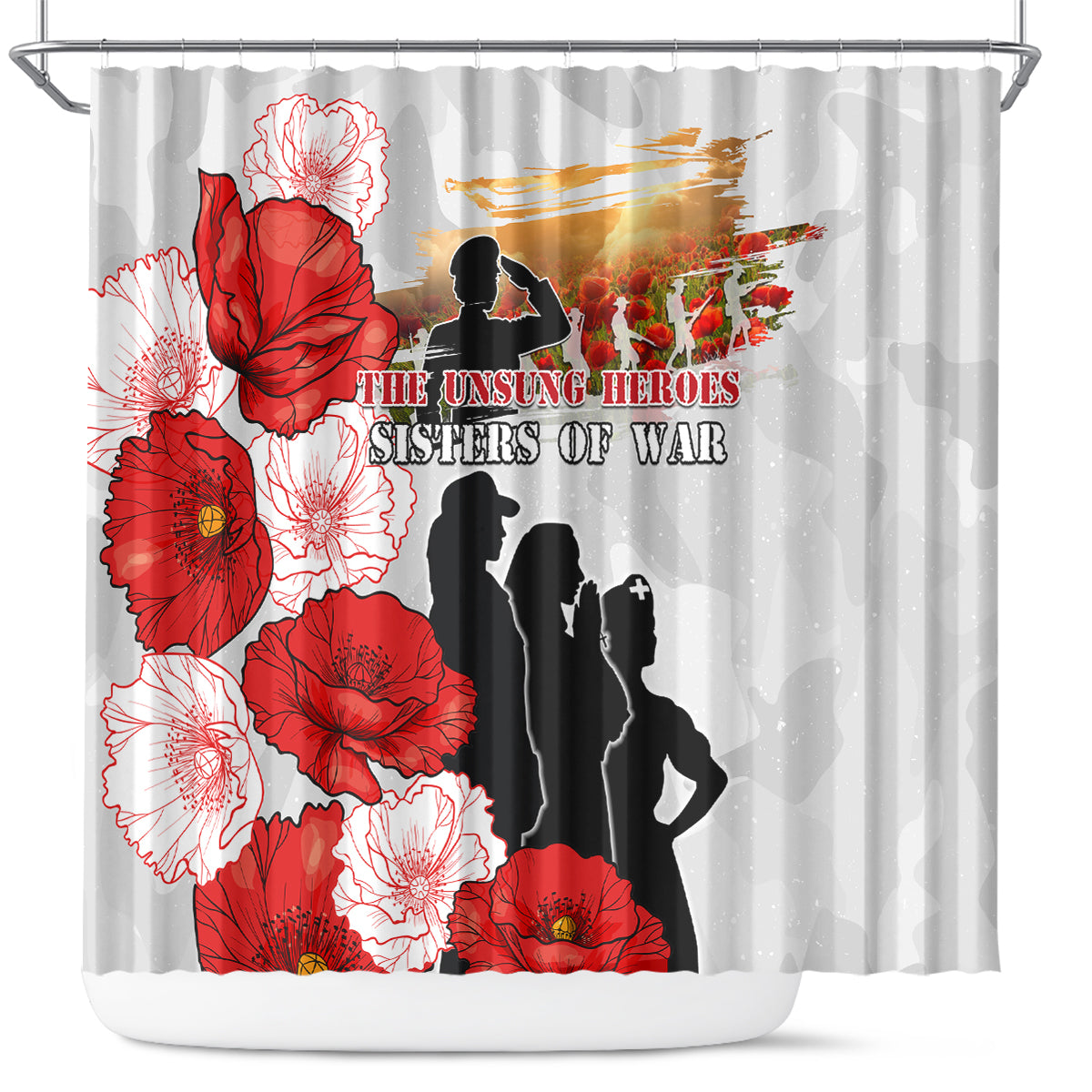 New Zealand ANZAC Day Shower Curtain The Unsung Heroes Sisters of War