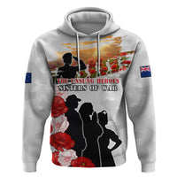 New Zealand ANZAC Day Zip Hoodie The Unsung Heroes Sisters of War LT05 Pullover Hoodie White - Polynesian Pride