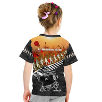New Zealand ANZAC Rugby Kid T Shirt Soldier Fern With Kiwi Bird LT05