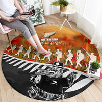 New Zealand ANZAC Rugby Round Carpet Soldier Fern With Kiwi Bird