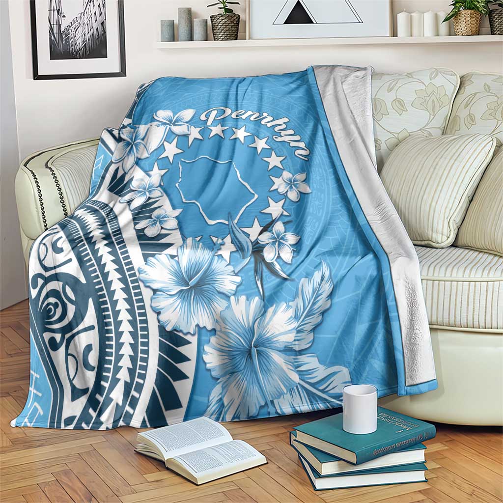 Penrhyn Gospel Day Blanket Cook Islands Tribal Pattern LT05 Blue - Polynesian Pride
