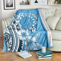 Penrhyn Gospel Day Blanket Cook Islands Tribal Pattern LT05 Blue - Polynesian Pride