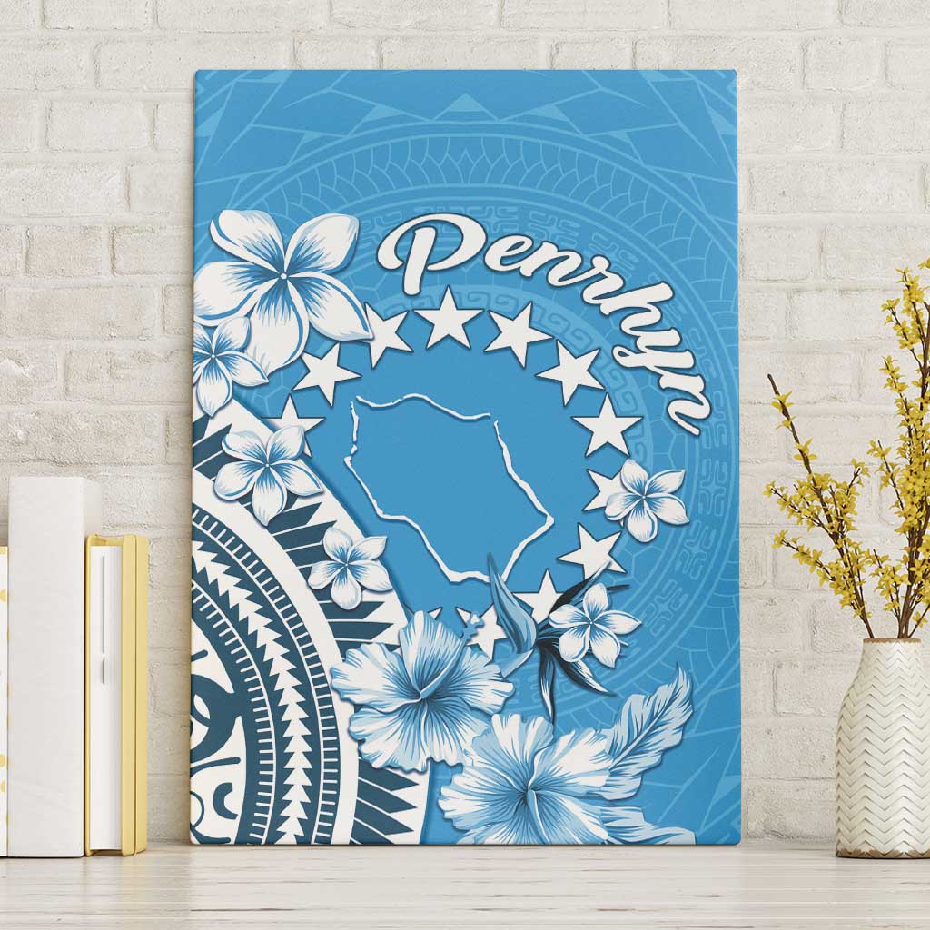 Penrhyn Gospel Day Canvas Wall Art Cook Islands Tribal Pattern LT05 Without Frame Blue - Polynesian Pride