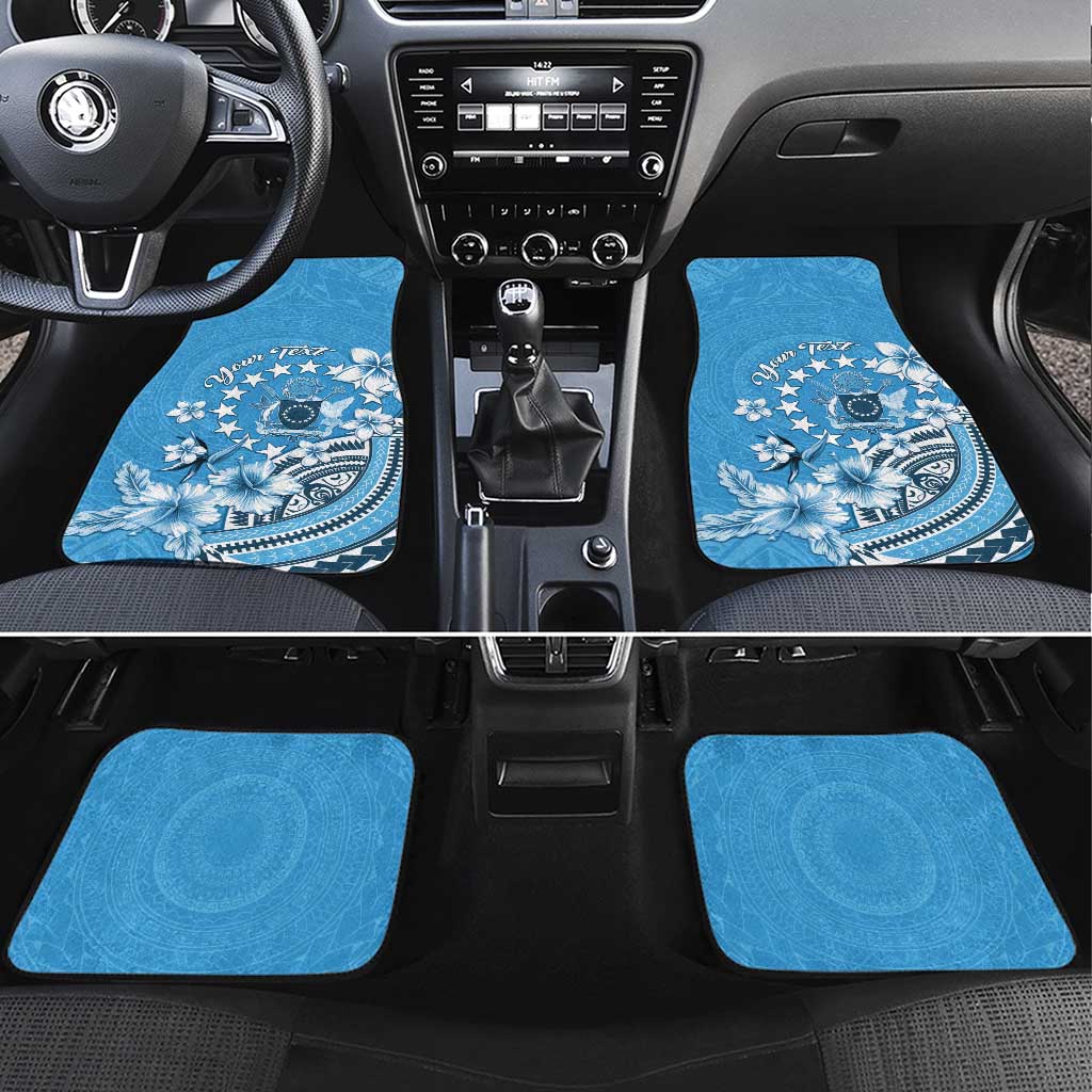 Penrhyn Gospel Day Car Mats Cook Islands Tribal Pattern LT05 Set 4pcs Blue - Polynesian Pride