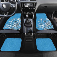 Penrhyn Gospel Day Car Mats Cook Islands Tribal Pattern LT05 Set 4pcs Blue - Polynesian Pride