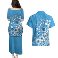 Personalised Penrhyn Gospel Day Couples Matching Puletasi and Hawaiian Shirt Cook Islands Tribal Pattern LT05 - Polynesian Pride