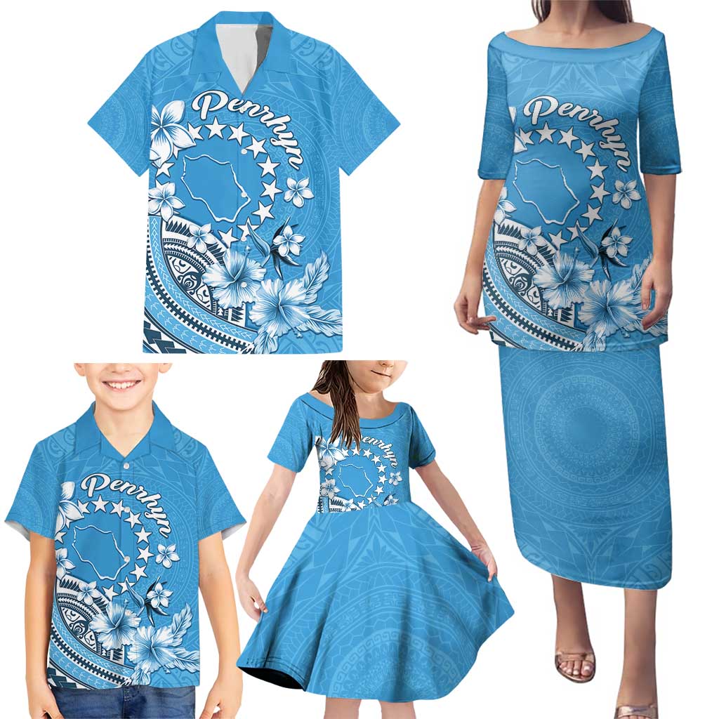 Personalised Penrhyn Gospel Day Family Matching Puletasi and Hawaiian Shirt Cook Islands Tribal Pattern