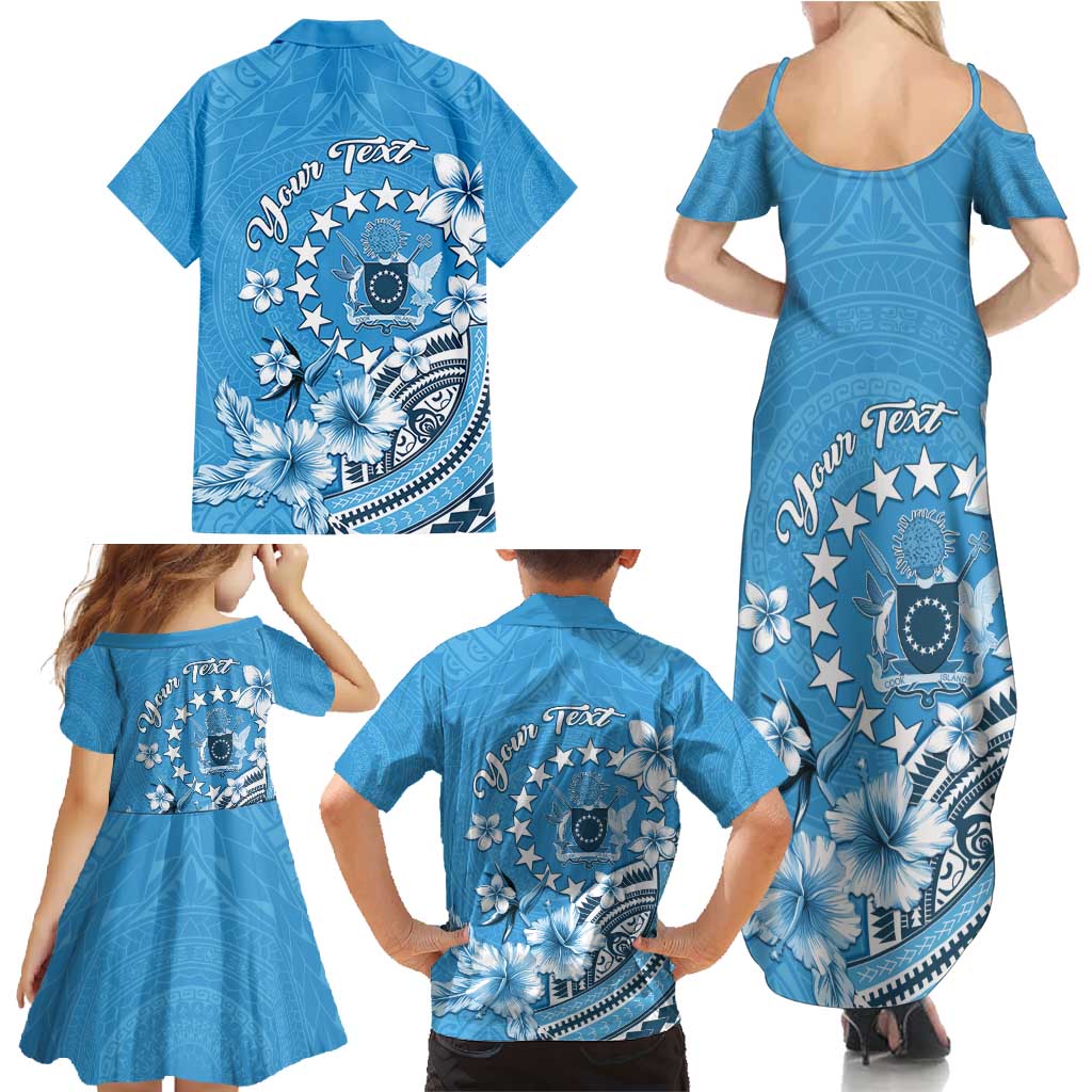 Personalised Penrhyn Gospel Day Family Matching Summer Maxi Dress and Hawaiian Shirt Cook Islands Tribal Pattern