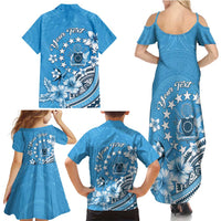 Personalised Penrhyn Gospel Day Family Matching Summer Maxi Dress and Hawaiian Shirt Cook Islands Tribal Pattern