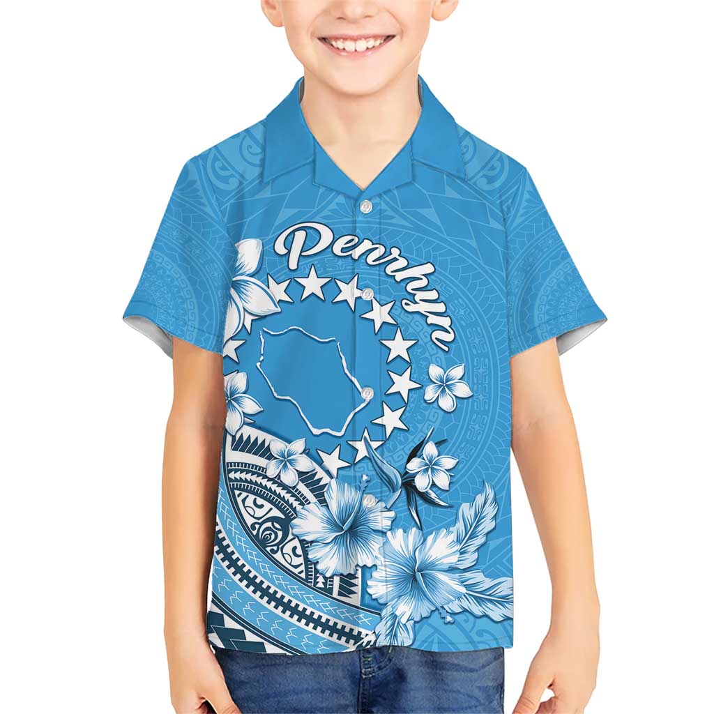 Personalised Penrhyn Gospel Day Kid Hawaiian Shirt Cook Islands Tribal Pattern