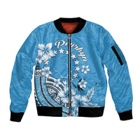 Personalised Penrhyn Gospel Day Sleeve Zip Bomber Jacket Cook Islands Tribal Pattern