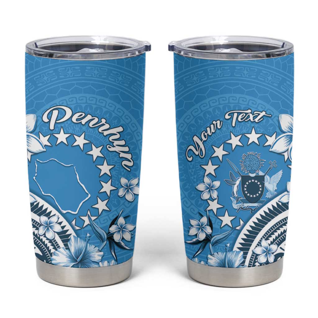 Personalised Penrhyn Gospel Day Tumbler Cup Cook Islands Tribal Pattern LT05 Blue - Polynesian Pride