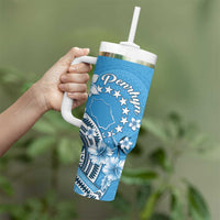 Personalised Penrhyn Gospel Day Tumbler With Handle Cook Islands Tribal Pattern LT05 - Polynesian Pride