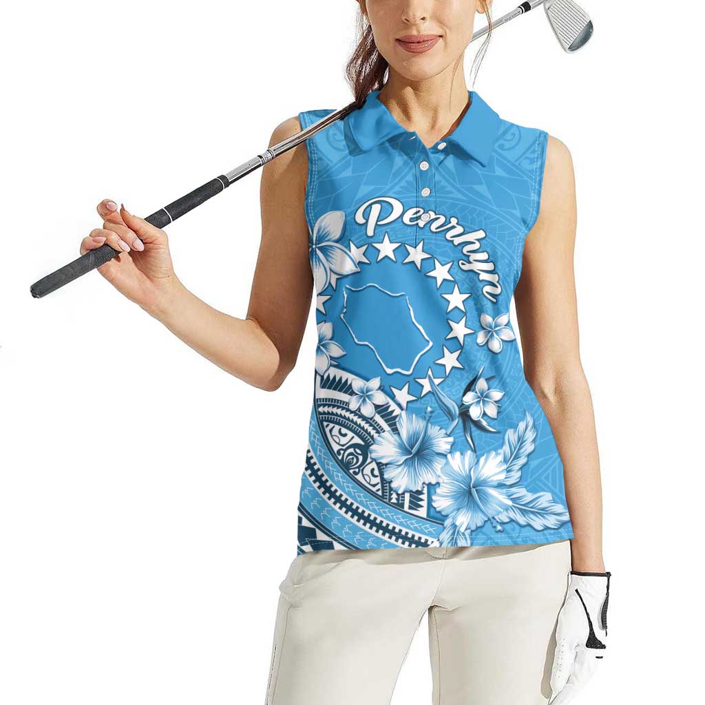 Personalised Penrhyn Gospel Day Women Sleeveless Polo Shirt Cook Islands Tribal Pattern