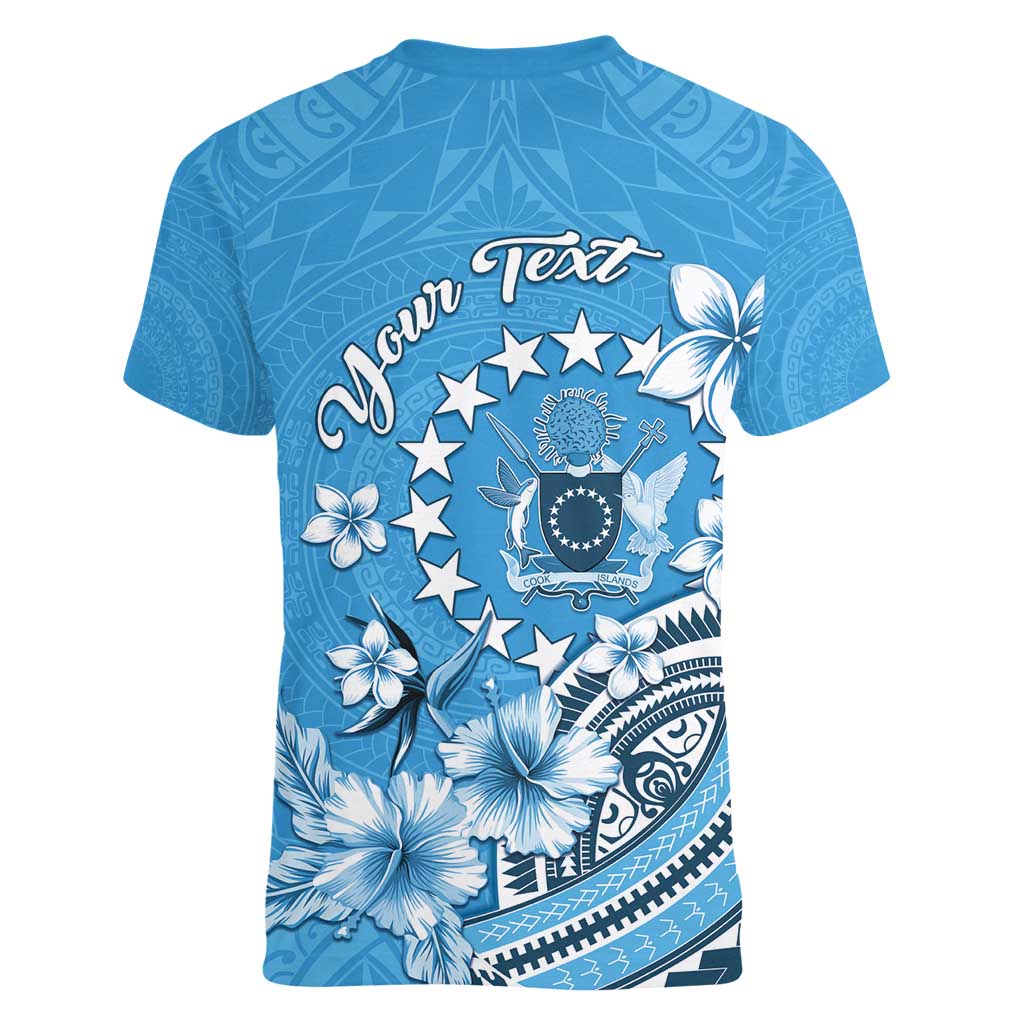 Personalised Penrhyn Gospel Day Women V-Neck T-Shirt Cook Islands Tribal Pattern LT05 - Polynesian Pride