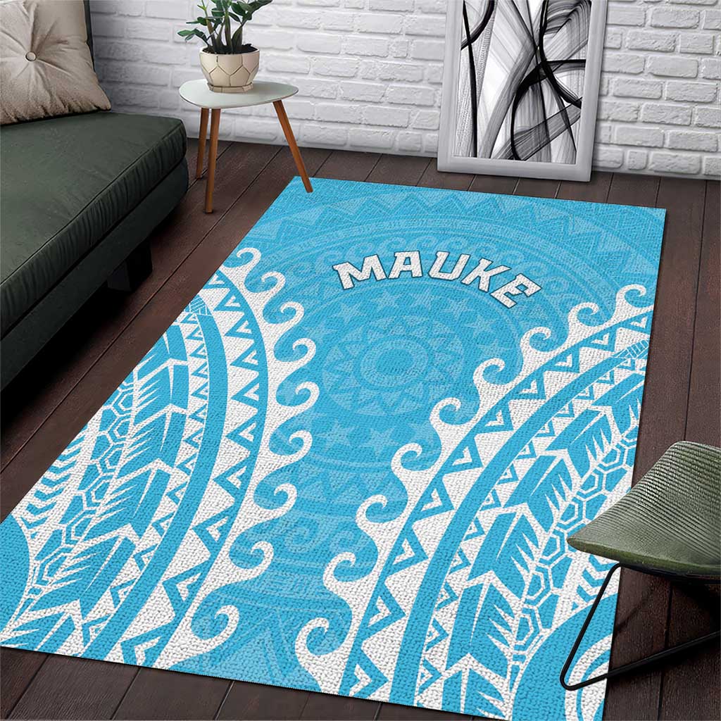 Custom Cook Islands Mauke Area Rug Polynesian Tribal Tattoo