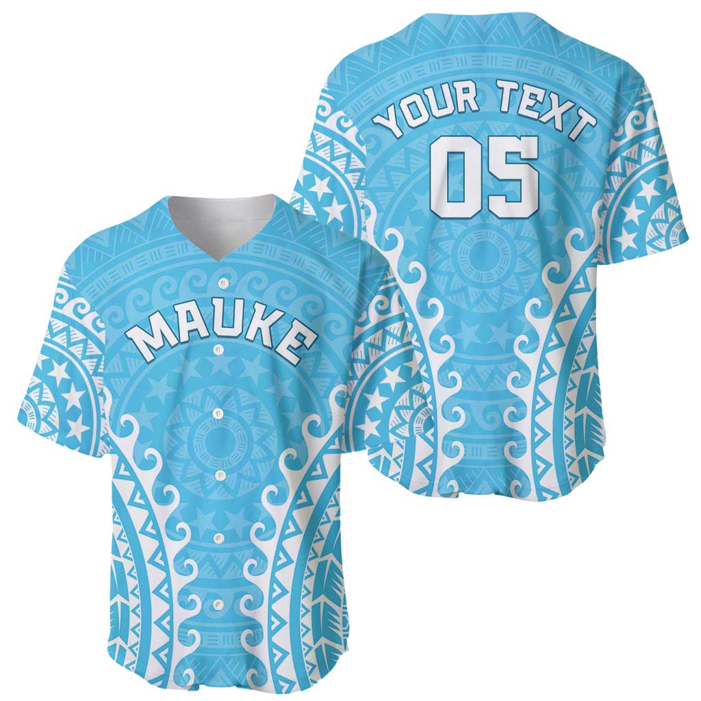 Custom Cook Islands Mauke Baseball Jersey Polynesian Tribal Tattoo