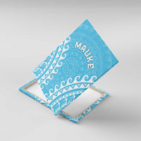 Cook Islands Mauke Canvas Wall Art Polynesian Tribal Tattoo LT05 With Frame Baby Blue - Polynesian Pride