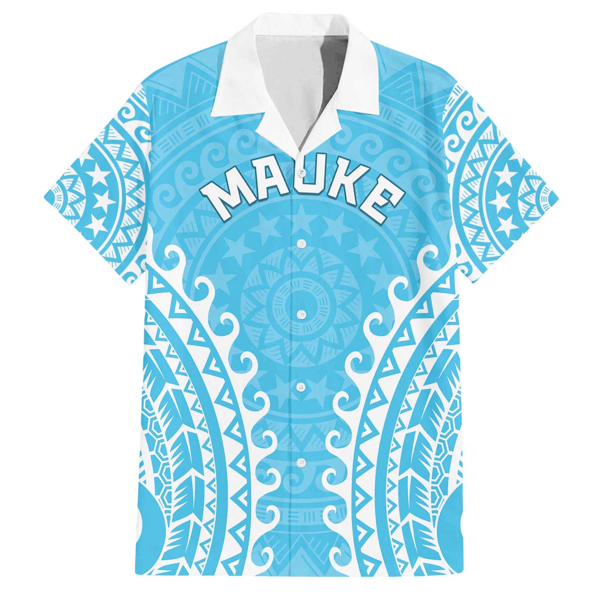 Custom Cook Islands Mauke Family Matching Off The Shoulder Long Sleeve Dress and Hawaiian Shirt Polynesian Tribal Tattoo