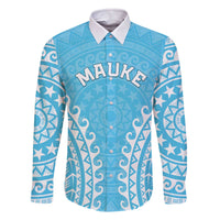 Custom Cook Islands Mauke Family Matching Off The Shoulder Long Sleeve Dress and Hawaiian Shirt Polynesian Tribal Tattoo