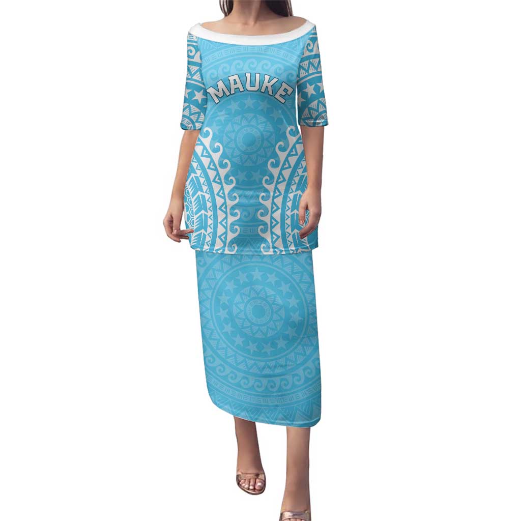 Custom Cook Islands Mauke Family Matching Puletasi and Hawaiian Shirt Polynesian Tribal Tattoo