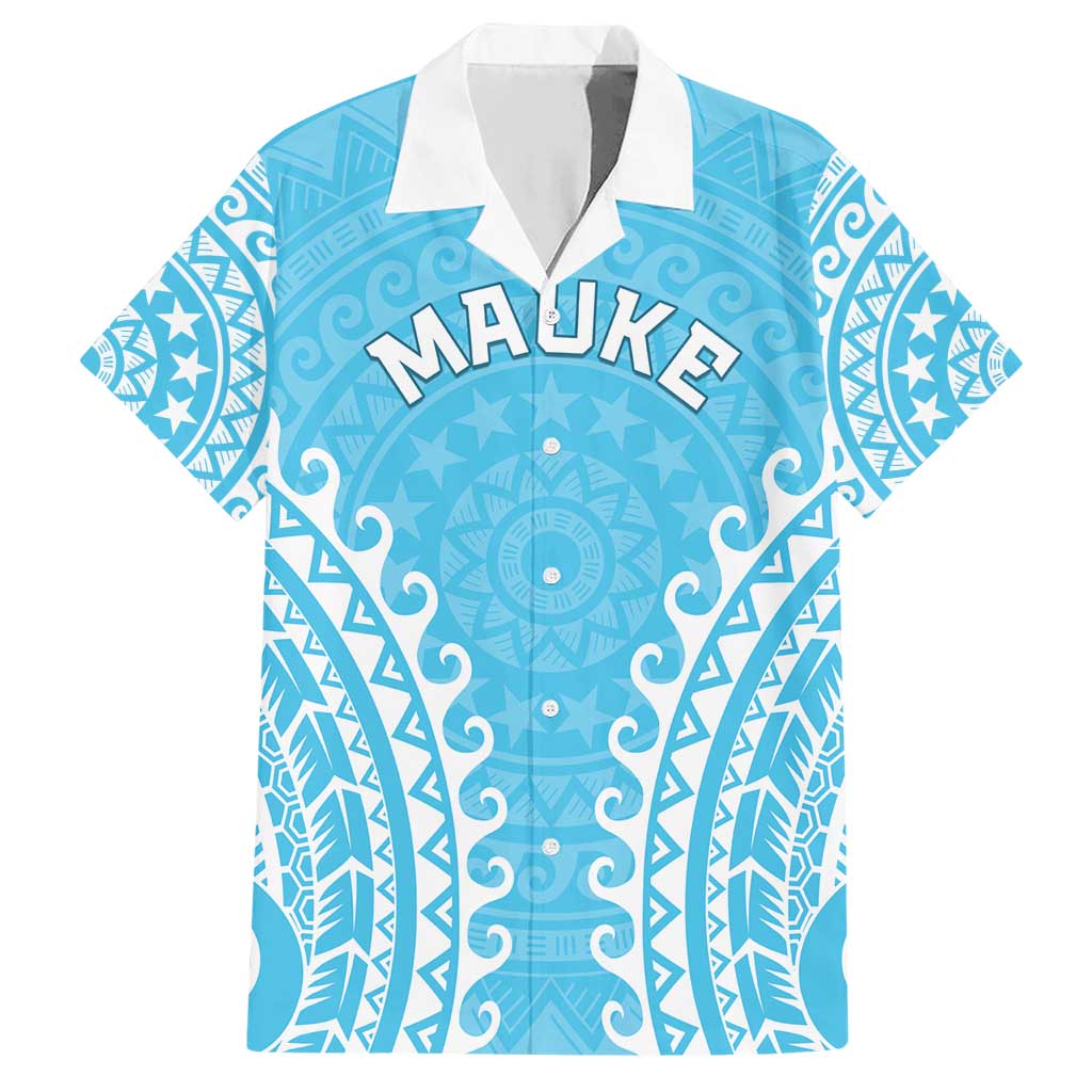 Custom Cook Islands Mauke Family Matching Short Sleeve Bodycon Dress and Hawaiian Shirt Polynesian Tribal Tattoo