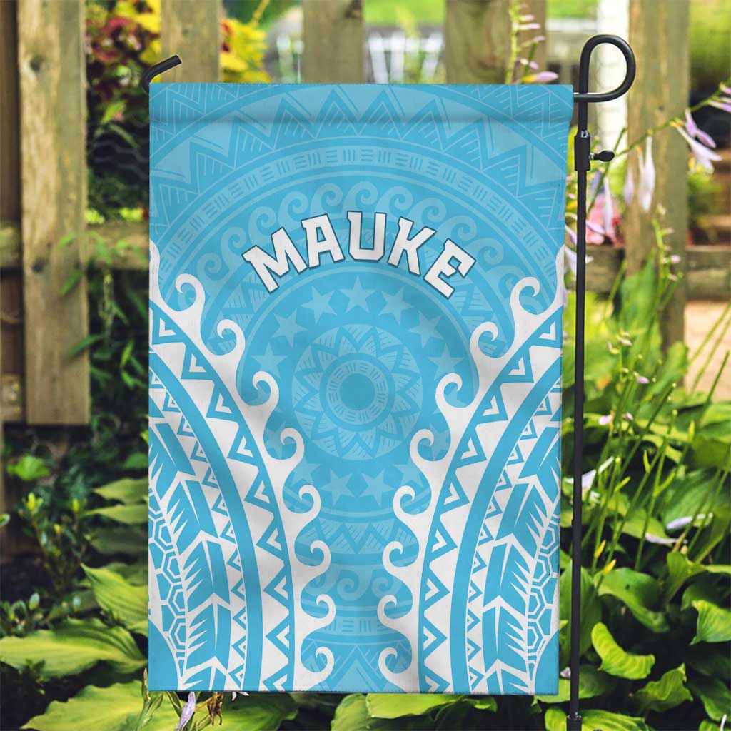 Cook Islands Mauke Garden Flag Polynesian Tribal Tattoo LT05 Garden Flag Baby Blue - Polynesian Pride