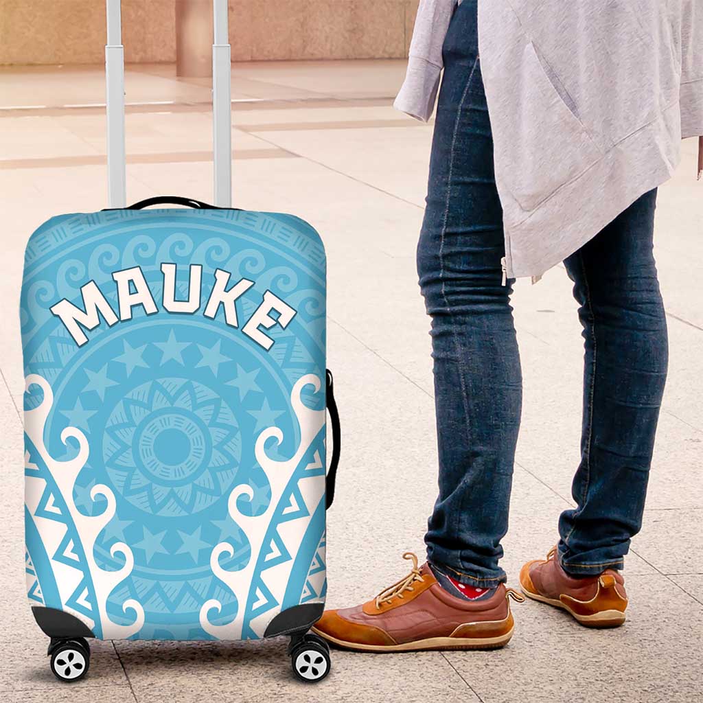 Custom Cook Islands Mauke Luggage Cover Polynesian Tribal Tattoo