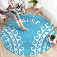 Custom Cook Islands Mauke Round Carpet Polynesian Tribal Tattoo