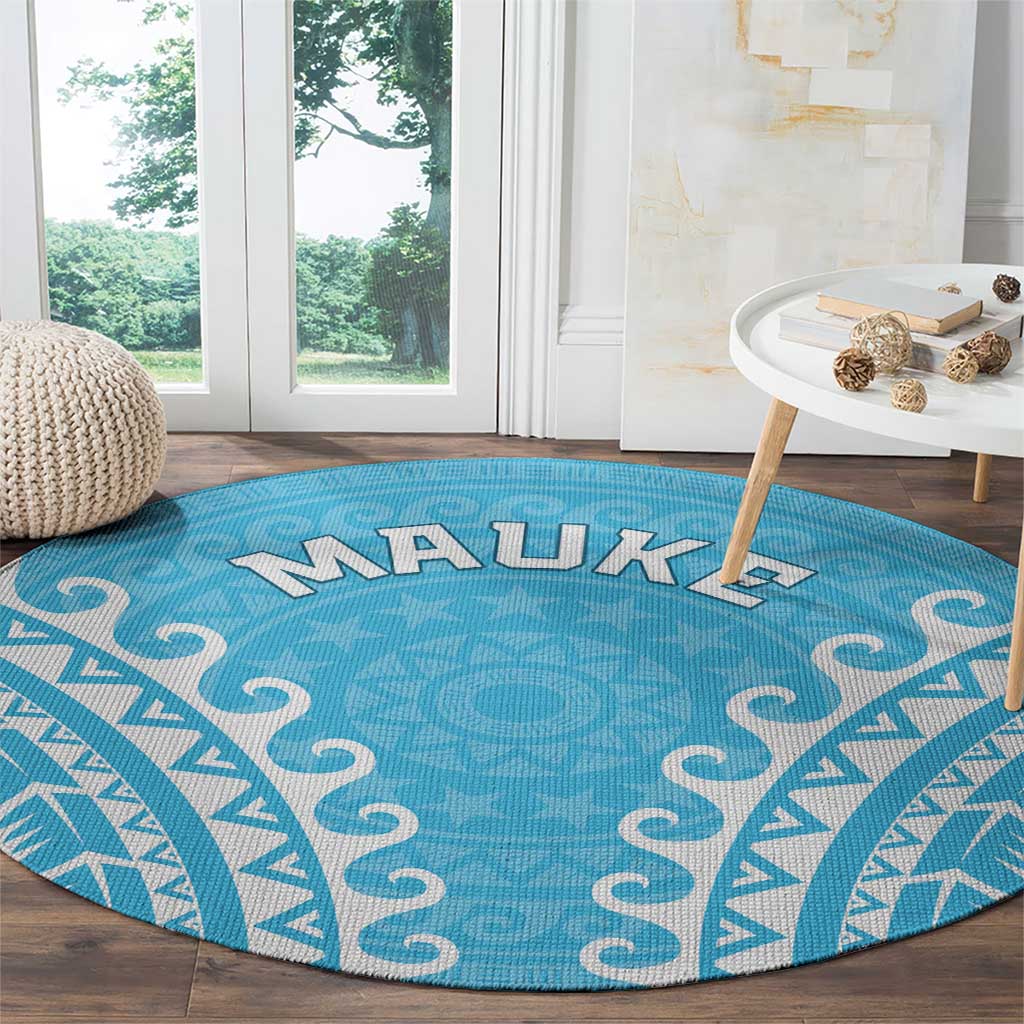 Custom Cook Islands Mauke Round Carpet Polynesian Tribal Tattoo