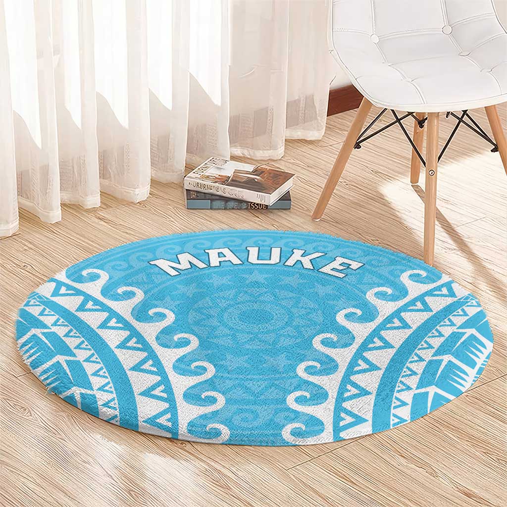 Custom Cook Islands Mauke Round Carpet Polynesian Tribal Tattoo