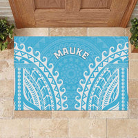 Cook Islands Mauke Rubber Doormat Polynesian Tribal Tattoo LT05 Baby Blue - Polynesian Pride