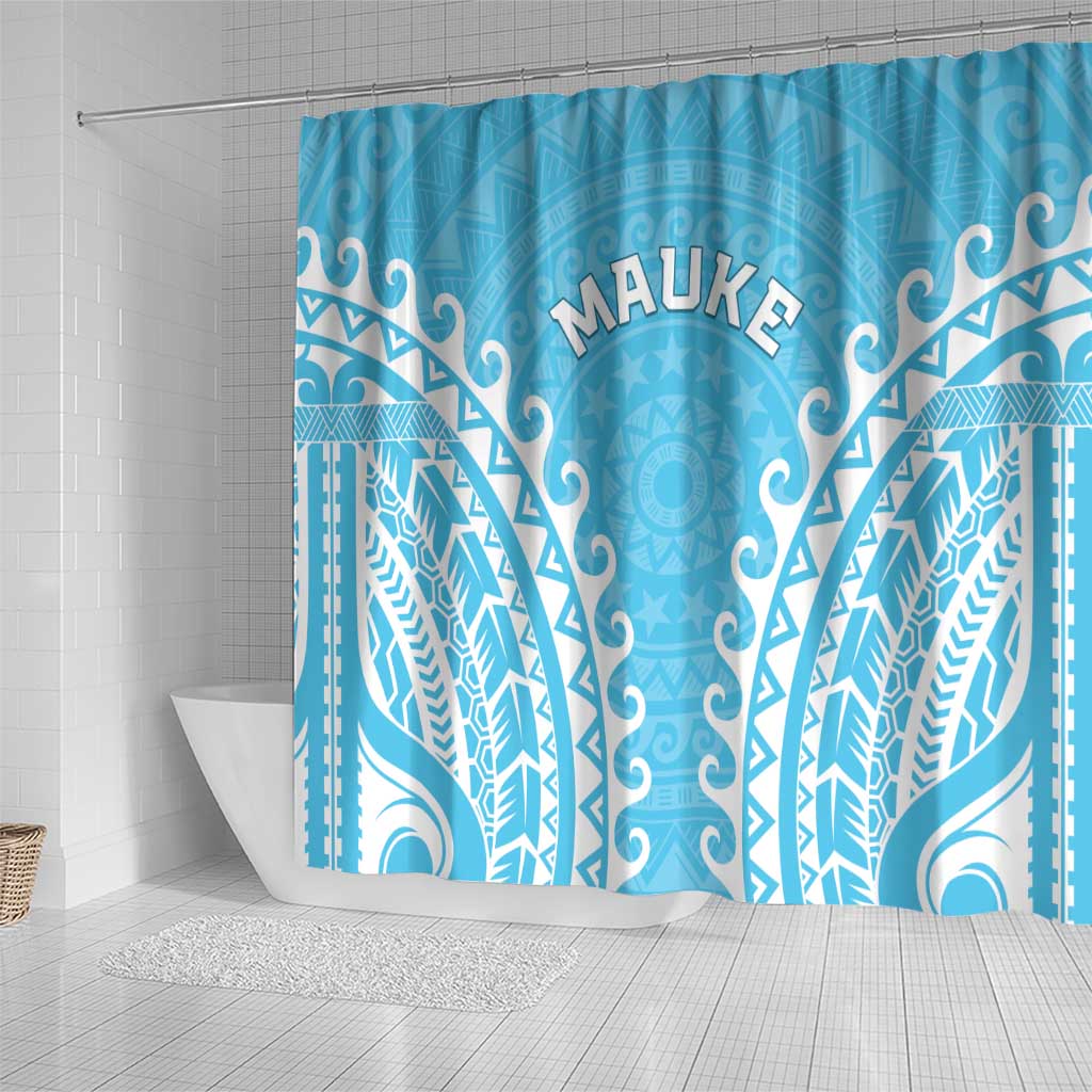 Custom Cook Islands Mauke Shower Curtain Polynesian Tribal Tattoo