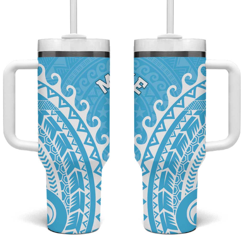Cook Islands Mauke Tumbler With Handle Polynesian Tribal Tattoo LT05 One Size: 40 oz Baby Blue - Polynesian Pride