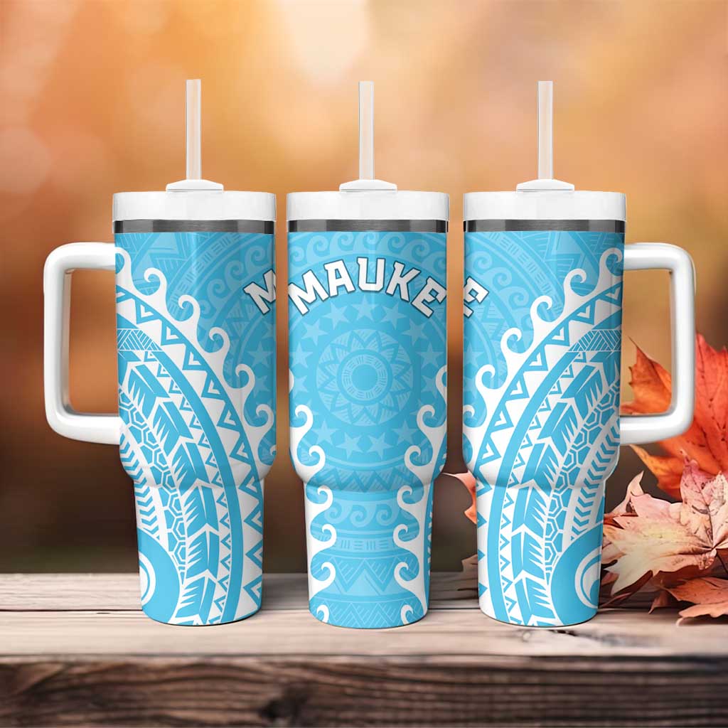 Cook Islands Mauke Tumbler With Handle Polynesian Tribal Tattoo LT05 - Polynesian Pride