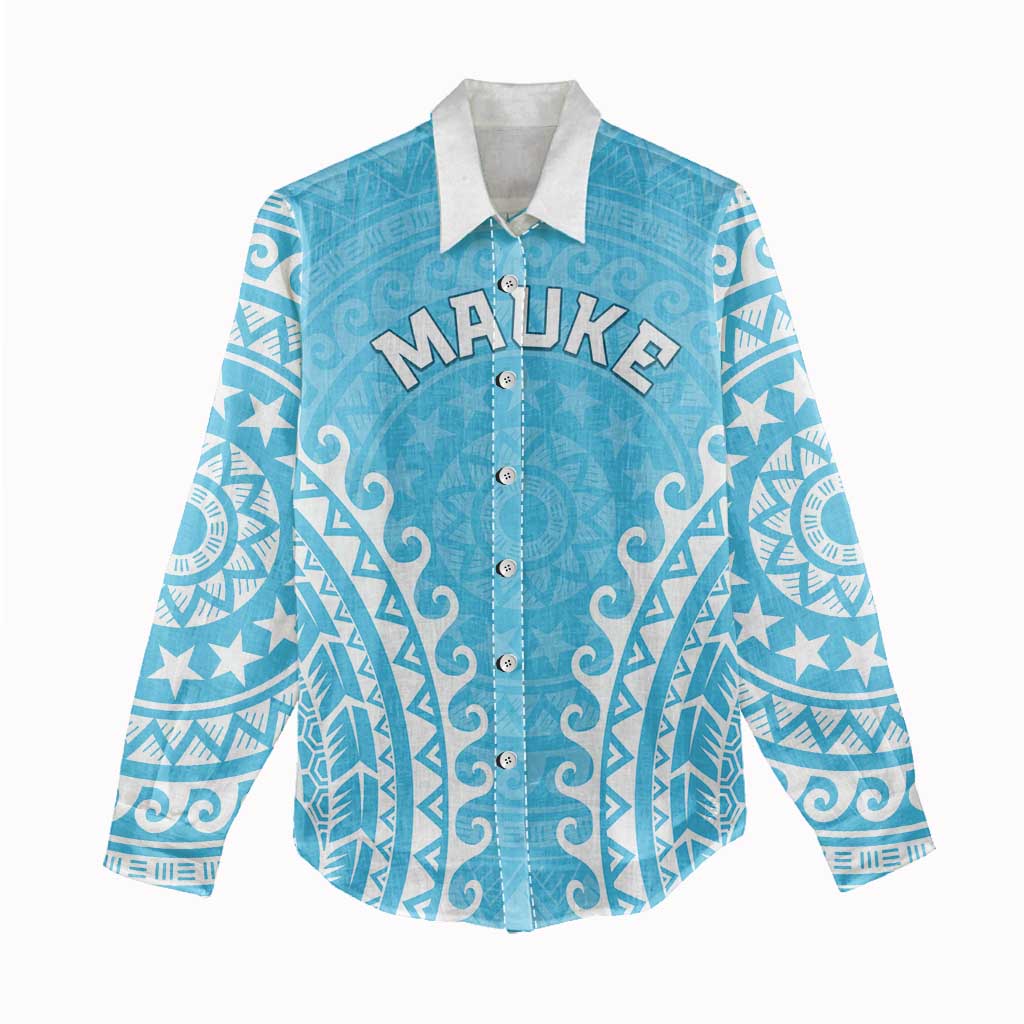 Custom Cook Islands Mauke Women Casual Shirt Polynesian Tribal Tattoo