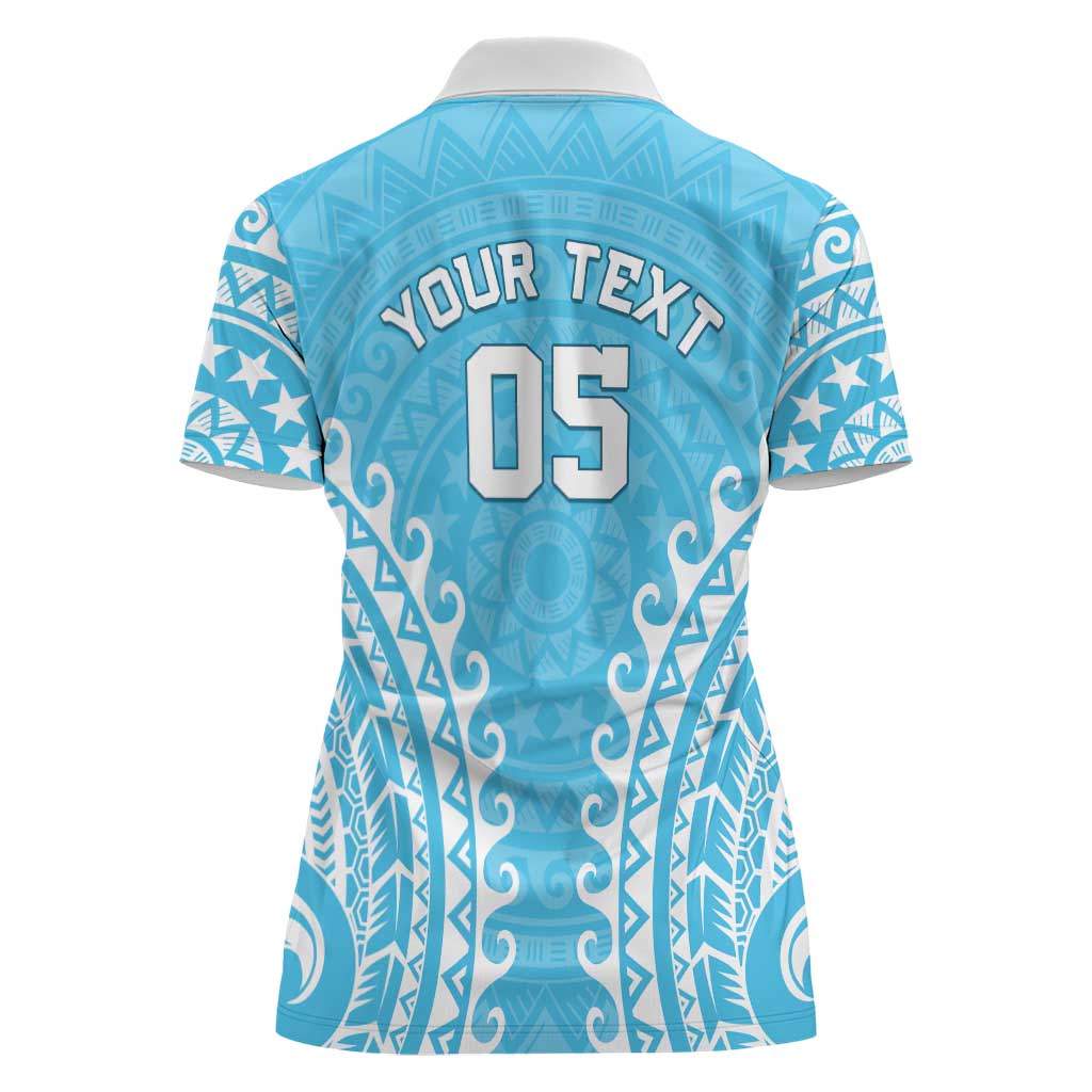 Custom Cook Islands Mauke Women Polo Shirt Polynesian Tribal Tattoo