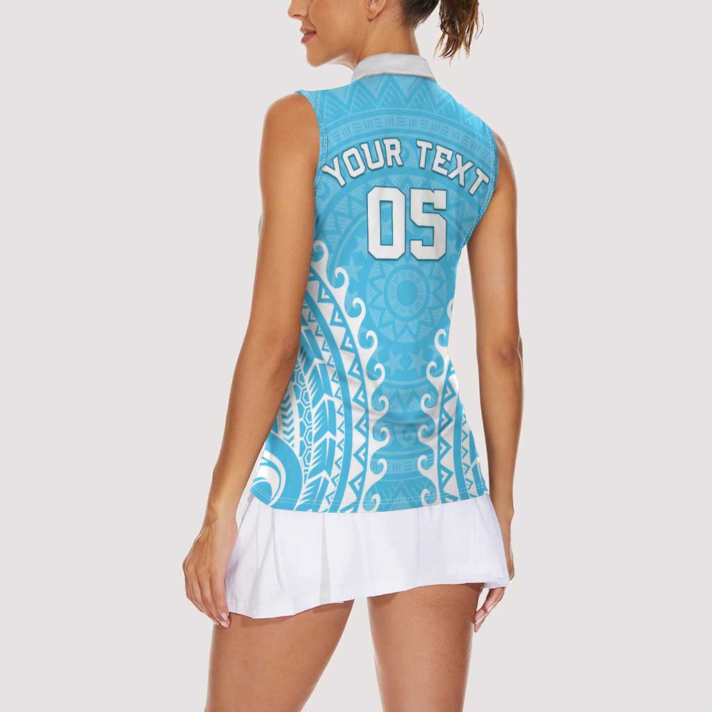 Custom Cook Islands Mauke Women Sleeveless Polo Shirt Polynesian Tribal Tattoo