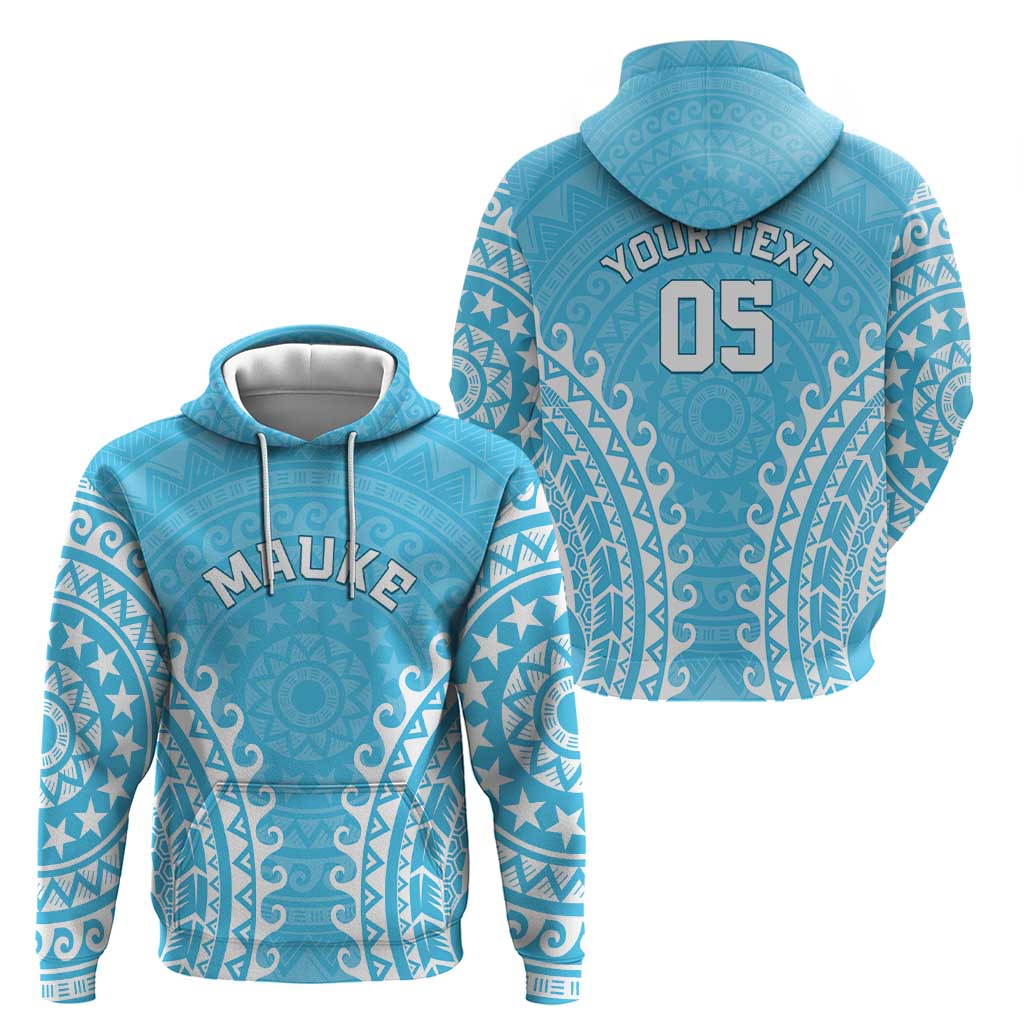 Custom Cook Islands Mauke Zip Hoodie Polynesian Tribal Tattoo