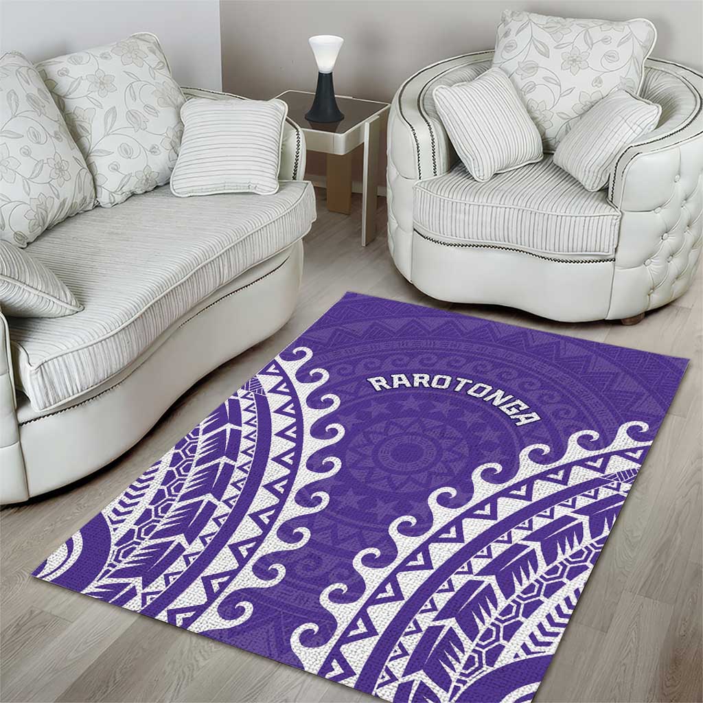 Custom Cook Islands Rarotonga Area Rug Polynesian Tribal Tattoo