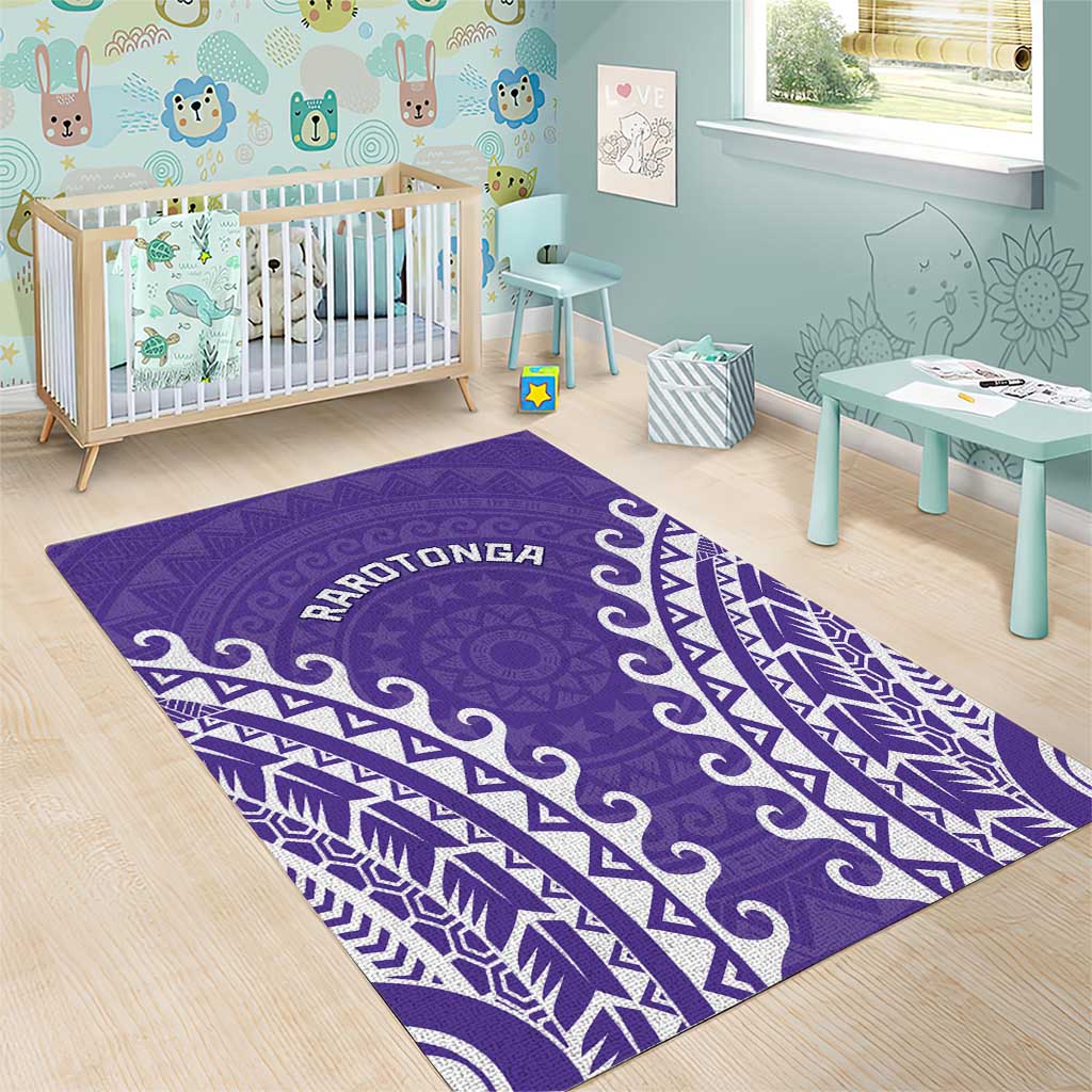 Custom Cook Islands Rarotonga Area Rug Polynesian Tribal Tattoo